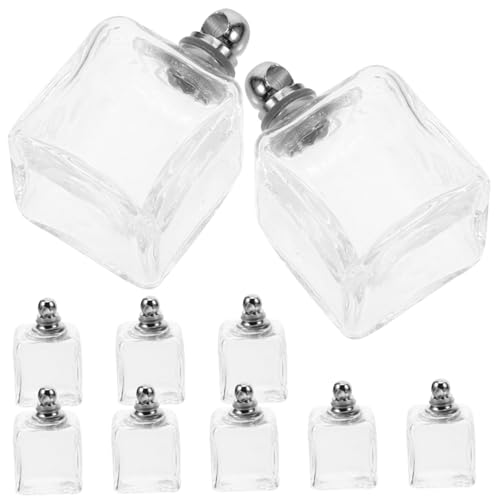 LRXIYODE 10 Stück Teiliges Ball Charms Anhänger Transparent Drehbarer Schraubverschluss Hohle Wunschflaschen für DIY Schmuck Kreative Mini Glasanhänger als für Freunde und Familie von LRXIYODE