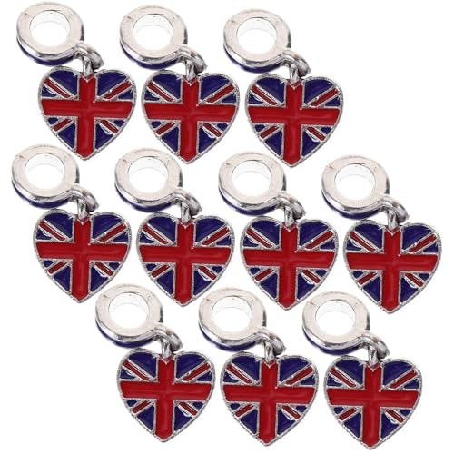 LRXIYODE 10 Stück Teiliges Damen Armband mit Britischer Flagge Legierte Handkette Modischer DIY Schmuck für Frauen Langlebig Vielseitig für Geburtstag Besondere Anlässe Geeignet von LRXIYODE