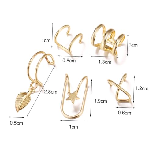 LRXIYODE 10 Stück Teiliges Doppel c Ohrclips aus Modische Leichte Nickelfreie No piercing Ohrschmuck in Gold und Silber Kreatives Design für Damen und Herren Vielseitig für Alltag und von LRXIYODE