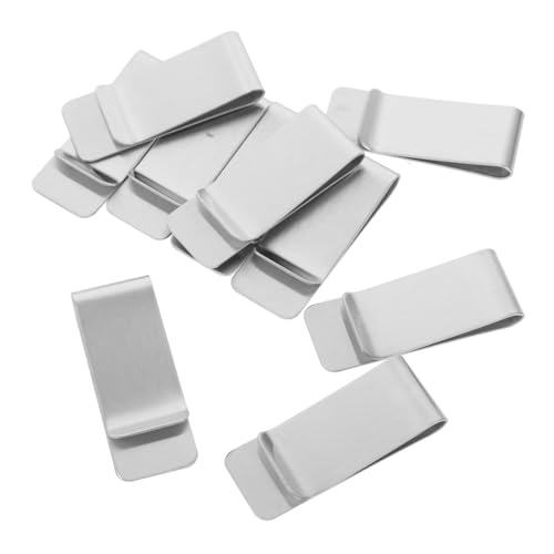 LRXIYODE 10 Stück Teiliges Edelstahl Geldklammer Minimalistisch Metall Clip für Geldscheine Karten Stifthalter Kompakt Tragbar für Büro und Alltag von LRXIYODE