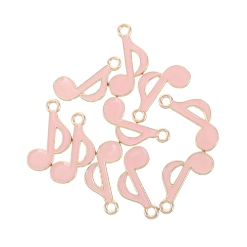 LRXIYODE 10 Stück Teiliges Emaille Anhänger Musikalische Noten Charms aus Legierung Rosa Vielseitig für DIY Schlüsselanhänger Armbänder Schmuckherstellung Elegantes Design Modisch und von LRXIYODE