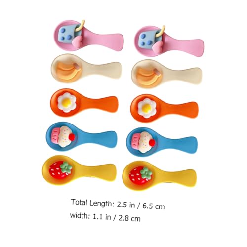 LRXIYODE 10 Stück Teiliges Haarklammer für Mädchen Niedliche Cartoon Erdbeer Kuchen Haarspangen aus Metall und Harz Leichte Langlebige Haarclips Schonend für Kopfhaut und Haare für Alltag von LRXIYODE