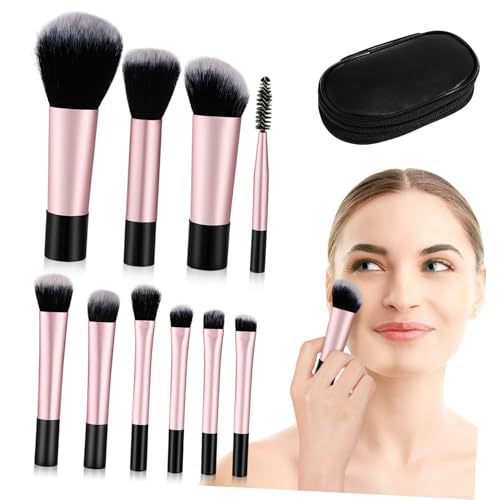 LRXIYODE 10 Stück Teiliges Mini Make up Pinselset mit Weichen Borsten Vielseitige Reise Make up Pinsel für Lidschatten und Highlighter Kompakt und Handlich für Unterwegs und Tägliche von LRXIYODE
