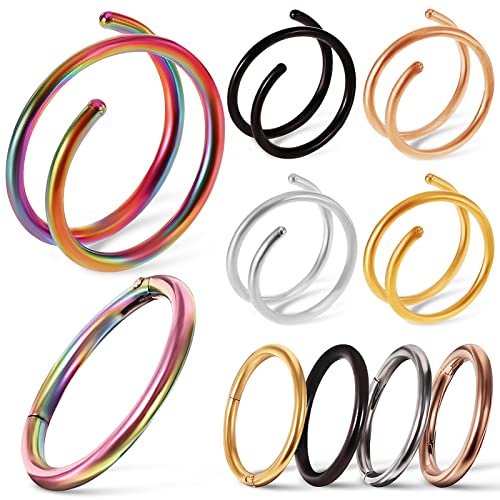 LRXIYODE 10 Stück Teiliges Nasenringe für Damen Spirale und Ringdesign Modisches Nasenpiercing Schmuck Hypoallergen Schmerzfrei und Nasenaccessoire LRXIYODE 10 Stück Teiliges Nasenringe für Damen Spirale und Ringdesign Modisches Nasenpiercing Schmuck Hypoallergen Schmerzfrei und Nasenaccessoire von LRXIYODE