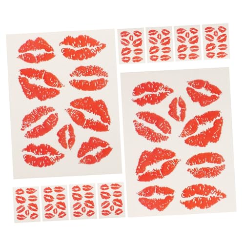 LRXIYODE 10stücke Rote Lippen-aufkleber Temporäre Lippen-tattoos Wasserdichte Gesichtsmarkierungen Lippentattoo Zum Aufkleben Für Partys Und Kostüme von LRXIYODE