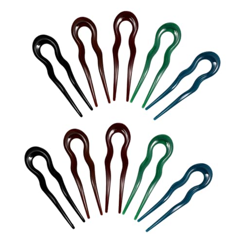LRXIYODE 10 Stück Teiliges U förmiges Haarnadel Damen Stabile Französische Haarklammern in Vintage design Vielseitige Haarstäbe für Haarknoten und Dutts Geeignet für Partys und Alltag von LRXIYODE