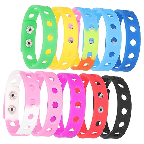 LRXIYODE 10 Stück Verstellbare Silikonarmbänder Bunten Farben für Erwachsene DIY Dekorationszubehör für Partys und Bastelprojekte von LRXIYODE