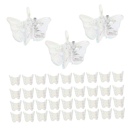 LRXIYODE 100 Stück Mini Schmetterling Haarklammern Transparente Kleine Haarspangen mit Starkem Griff Leicht und Reisegeeignet für Feines Haar Junge Mädchen Mädchen und Frauen Zartes Design von LRXIYODE
