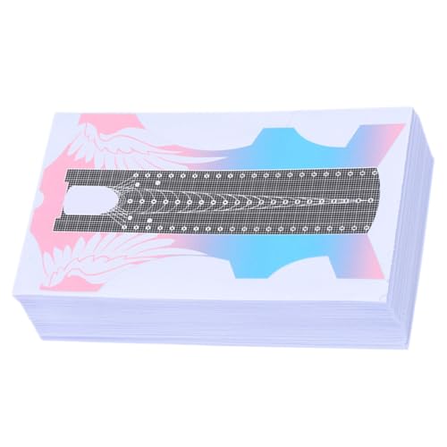 LRXIYODE 100 Stück Nail Art Form Aufkleber Verlängerungsfolie für Gelnägel DIY Nagelverlängerungspapier Praktische Nagelkunst Werkzeuge für Anfänger und Profis Geeignet für Pediküre und von LRXIYODE