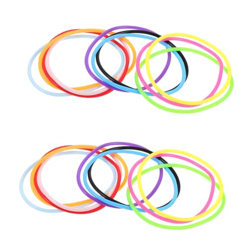 LRXIYODE 100 Stück Teiliges Silikonarmband in Farben Leichte Langlebige Jahre Retro Armbänder und Haargummis für Damen Vielseitig als Party Favors und Modisches Schmuckaccessoire von LRXIYODE