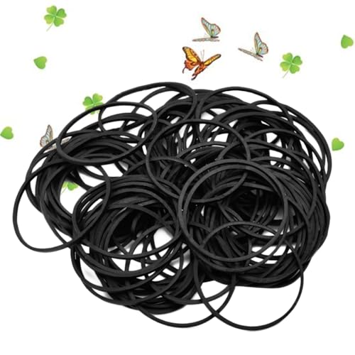 LRXIYODE 100stücke Gummibänder Schwarz Elastische Flechtgummibänder Geeignet Für Maschinenbedarf Strapazierfähig Und Flexibel Haltbarer Als Herkömmliche Gummibänder Für von LRXIYODE