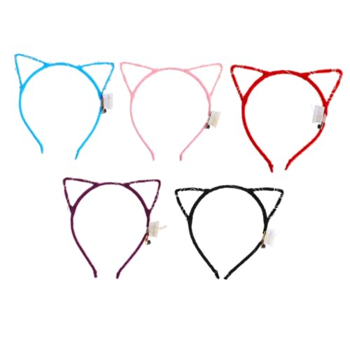 LRXIYODE 10stücke Kreatives Katzenohren Stirnband Mit Led Leuchten Haarband Für Mädchen Party Dekoration Elastischer Ring Angenehm Zu Tragen von LRXIYODE