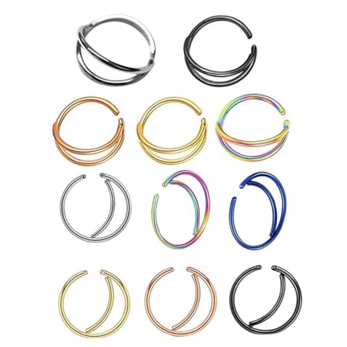 LRXIYODE 11 Stück Teiliges Nasenringe Monddesign Modischer Nasenstecker für Damen Langlebiger Körperschmuck für Stilvolle LRXIYODE 11 Stück Teiliges Nasenringe Monddesign Modischer Nasenstecker für Damen Langlebiger Körperschmuck für Stilvolle von LRXIYODE