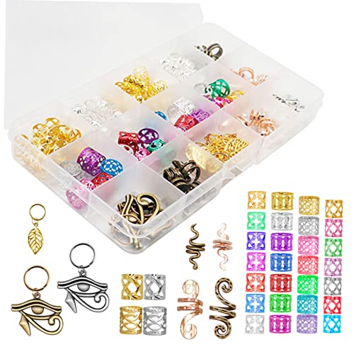 LRXIYODE 116 Stück Teiliges Dreadlock Schmuck Set Haarperlen und Haarschmuck für Zöpfe Einzigartige Dread Beads für Kreative Styles für DIY Frisuren und Besondere Anlässe von LRXIYODE