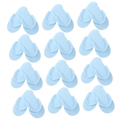 LRXIYODE 12 Paare Einweg EVA Slipper Leicht und Elastisch Bunte Pediküre Hausschuhe für Salon Spa Hygienische Gästehausschuhe Praktische Flops für Damen und Herren Zufällige Farbe von LRXIYODE