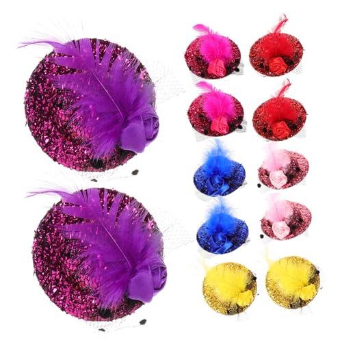 LRXIYODE 12 Stück Mini Hut Haarclips Teiliges mit und Pailletten Stilvolle Faszinator Haarschmuck für Damen für Teepartys und Kostüme von LRXIYODE