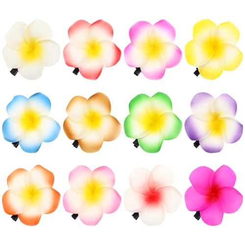 LRXIYODE 12 Stück Plumeria Haarspangen Teiliges Haarclips für Damen für Hochzeiten Strand Partys und Besondere Anlässe Mit Clip Design von LRXIYODE