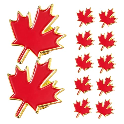 LRXIYODE 12 Stück Teiliges Ahornblatt Emaille Broschen aus Metall Langlebig und Farbintensiv Modisch für Kleidung Taschen Hüte Perfektes und Souvenir zum Nationalfeiertag Patriotisches von LRXIYODE