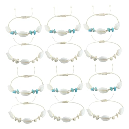 LRXIYODE 12 Stück Boho Muschel Armband Für Frauen Geflochtenes Verstellbares Handgelenkschmuck Und Fußkettchen Handgefertigtes Strand Accessoire in Bunten Farben von LRXIYODE