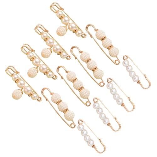 LRXIYODE 12 Stück Teiliges Brochen mit Perlen Vielseitige Taillen und Schal Clips Sichere Anstecknadeln für Kleidung Kleider Pullover Rucksäcke Einfache Befestigung für Damen und Alltag von LRXIYODE