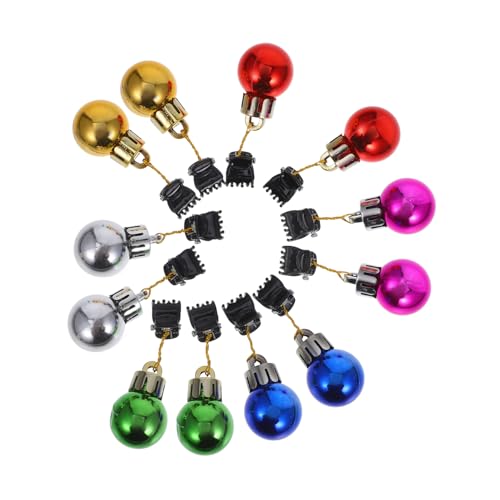 LRXIYODE 12 Stück Teiliges Bunte Weihnachtskugel Bartclips Glänzend mit Mini Clips Festliche Bartornamente für Männer Sichere Haarbefestigung Vielseitige Weihnachtsdeko für von LRXIYODE