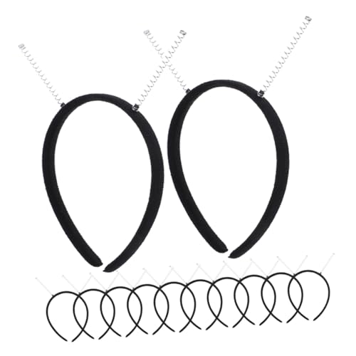 LRXIYODE 12 Stück Teiliges DIY Haarband mit Schmuck Schwarzes Stirnband für Damen und Originelles Party Bühnenzubehör Rutschfestes Haaraccessoire für Halloween und Hochzeiten von LRXIYODE