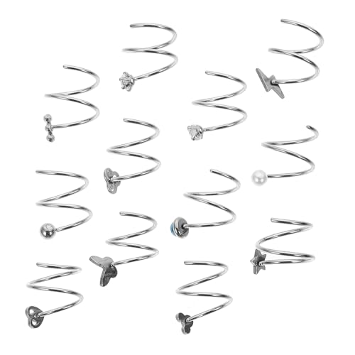 LRXIYODE 12 Stück Teiliges Doppelspiral Nasenringe aus Stabiles Schmerzfreies Piercing Nasenhoops für Damen Tragbar für Partys und Alltagsschmuck von LRXIYODE