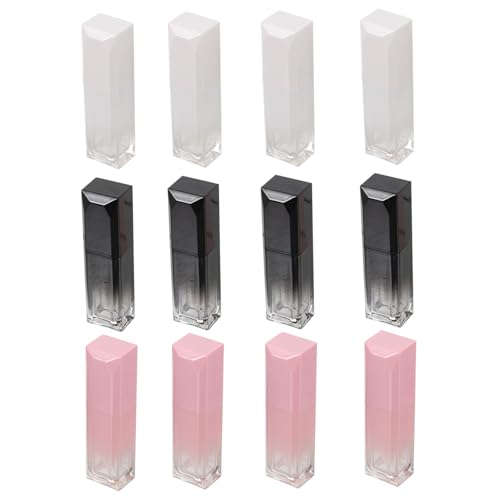 LRXIYODE 12 Stück Teiliges Gradient Lipgloss Leere DIY Lippenbalsam Tuben aus Robustem Leicht Wiederverwendbar Praktische Reisegröße für Frauen zum Befüllen Eigener Lippenfarben von LRXIYODE