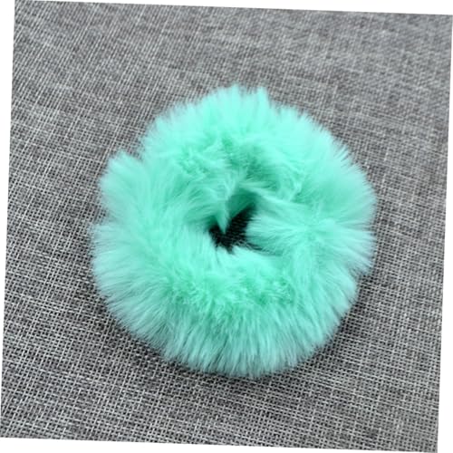 LRXIYODE 12 Stück Teiliges Haargummi Plüsch in Einfarbig Imitation Kaninchenfell Elastisch und Schonend Vielseitig für Damen und Mädchen Modische Ponytail halter in Weiß Blau Schwarz von LRXIYODE
