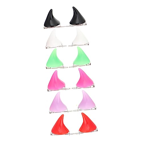LRXIYODE 12 Stück Teiliges Halloween Haarklammern Teufelshörner Haarclips Farben Langlebig Praktisch Vielseitig für Party und Kostümzubehör als Haar und Fotodeko von LRXIYODE