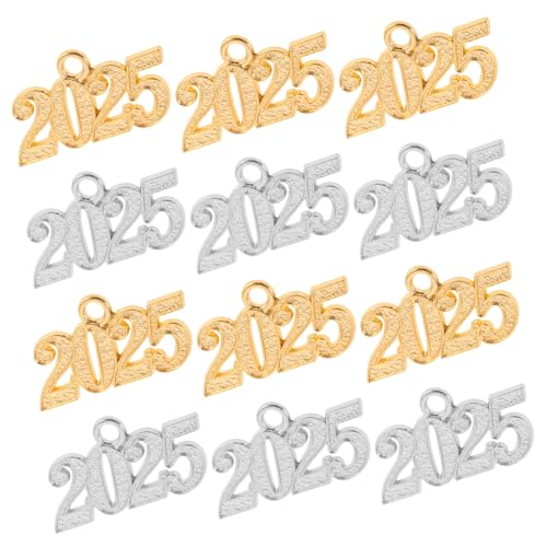 LRXIYODE 12 Stück Teiliges Jahreszahl Charms Langlebige Legierung Anhänger in Silber und Gold für DIY Schmuckherstellung Wie Armbänder Halsketten Ohrringe und Schlüsselanhänger von LRXIYODE
