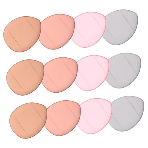 LRXIYODE 12 Stück Teiliges Mini Make up Schwämmchen Tragbare Praktische Puderquaste mit Fingerhalterung zum Verblenden von Foundation und Concealer für Frauen und Mädchen Mischfarben von LRXIYODE