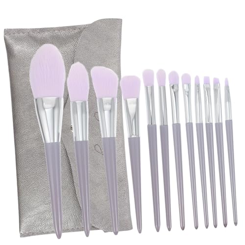 LRXIYODE 12 Stück Teiliges Pinselset Makeup mit Profi Holzgriffen Samtweiche Foundation und Lidschattenpinsel Ergonomisch Stilvoller Aufbewahrungstasche für Präzises Make Up bei Frauen von LRXIYODE