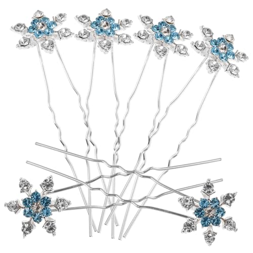 LRXIYODE 12 Stück Teiliges Schneeflocken Haarschmuck Blau Haarnadeln mit Design Stilvolle Kopfbedeckung für Braut Party und Festliche Anlässe Eleganter Kopfschmuck für Damen von LRXIYODE