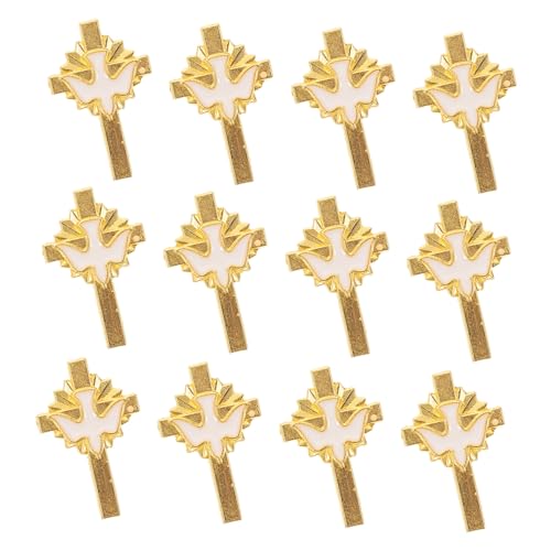 LRXIYODE 12 Stück Teiliges Tauben Kreuz Anstecknadeln Vintage Legierung Emaillierte Broschen für Damen Leichtes Tragen Religiöse Kleidung Rucksäcke Hüte Schmuckakzente von LRXIYODE