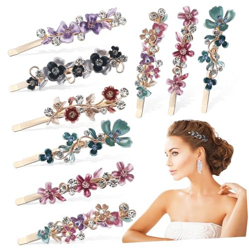 LRXIYODE 12 Stück Teiliges Vintage Blumen Haarklammern Dekorative Rutschfeste Haarnadeln mit Strasssteinen Leicht und Hautschonend Vielseitiger Haarschmuck für Frauen Mädchen Hochzeit und LRXIYODE 12 Stück Teiliges Vintage Blumen Haarklammern Dekorative Rutschfeste Haarnadeln mit Strasssteinen Leicht und Hautschonend Vielseitiger Haarschmuck für Frauen Mädchen Hochzeit und von LRXIYODE