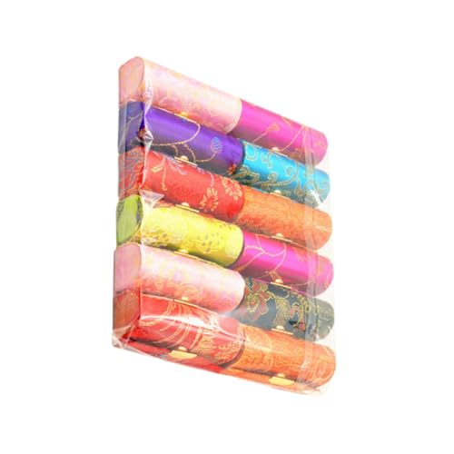 LRXIYODE 12 Stück Teiliges Vintage Lippenstiftetui mit Besticktem Tragbare Lippenstiftbox für Damen mit Spiegel Kratzfest Langlebig und Einfach zu Tragen für Makeup Aufbewahrung von LRXIYODE