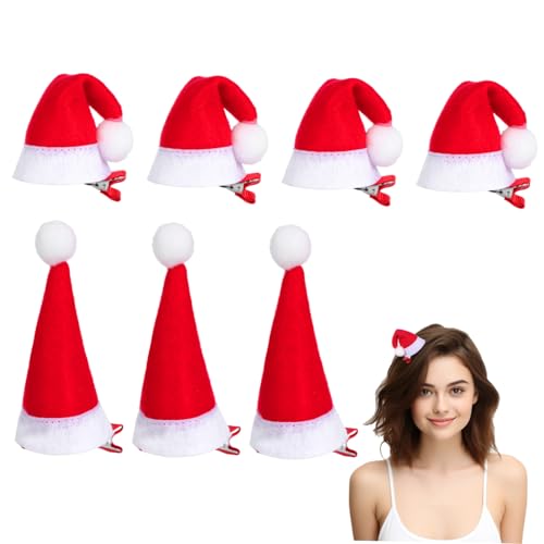 LRXIYODE 12 Stück Weihnachtsmütze Haarnadel Dekoration Haarspangen haarspangen weihnachten winzig Weihnachtshaarnadel Haarstyling-Clips Mädchen Haarspange Haarschmuck Legierung rot von LRXIYODE