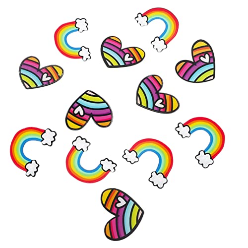 LRXIYODE 12stücke Regenbogen Broschen Acryl Anstecker Kleidung Accessoire Taschen Strickjacken Schals Dekor Kreative Abzeichen Broschen von LRXIYODE