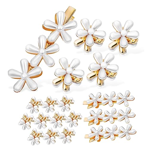 LRXIYODE 14 Stück Teiliges Haarschmuck mit Perlen und Blumen Kleine Haarklammern und Ponyclips für Damen und Mädchen für Hairstyling und Verschiedene Anlässe von LRXIYODE