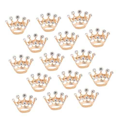 LRXIYODE 15 Stück Mini Goldene Krone Tiara Brosche für Damen Strass Anstecker für Kleid Anzug Schal Hochzeitsfeier Geburtstag Dekoration Eleganter Schmuck von LRXIYODE