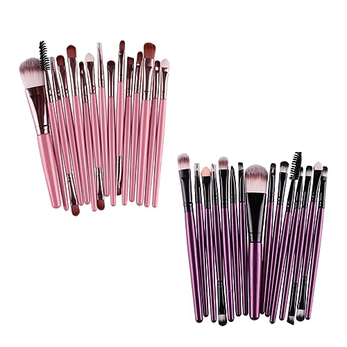 LRXIYODE 15stücke Teiliges Pinselset Für Makeup Mit Nylonborsten Und Ergonomischem Kunststoffgriff Für Frauen Professionelles Kosmetikset Und Schwarz Für Tägliche Anwendungen Und von LRXIYODE