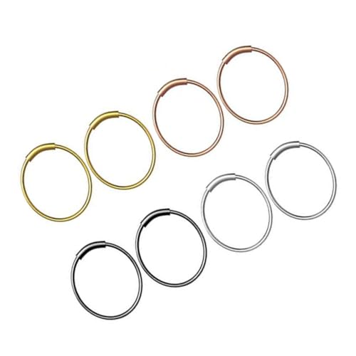 LRXIYODE 16 Stück Teiliges Nasenring für Damen und Herren Runde Piercing Ohrstecker Silber Gold und Roségold Silber Gold Roségold Hautfreundlich und zu Tragen von LRXIYODE