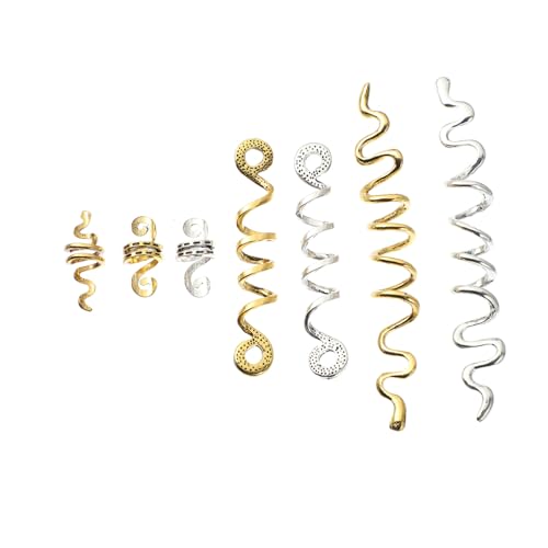 LRXIYODE 16 Stück Teiliges Spiral Hair Beads aus Hochwertiger Zinklegierung Haarschmuck für Zöpfe und Dreadlocks Einfach zu Befestigen Modische Haar Accessoires für Frauen und Männer von LRXIYODE
