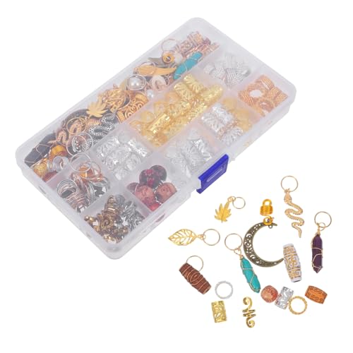 LRXIYODE 184 Stück Teiliges Dreadlock Haarschmuck aus Robustem Leichte Zopfringe und Haaranhänger für Flechtfrisuren Einfach Anzubringen für Partys Hochzeiten und Bühnenauftritte von LRXIYODE