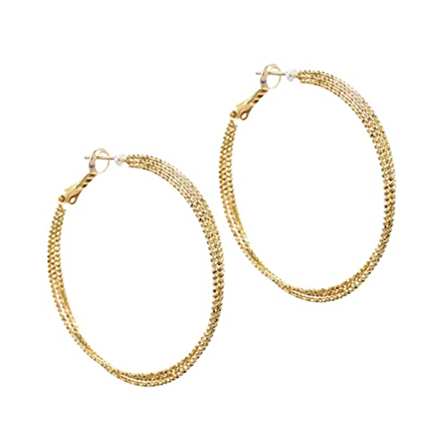 LRXIYODE 1Paar Große Loop Ohrringe für Frauen Goldfarbene Baumelnde Ohrringe Creolen für Besonderen Hautfreundliches Design für Hochzeiten LRXIYODE 1Paar Große Loop Ohrringe für Frauen Goldfarbene Baumelnde Ohrringe Creolen für Besonderen Hautfreundliches Design für Hochzeiten von LRXIYODE