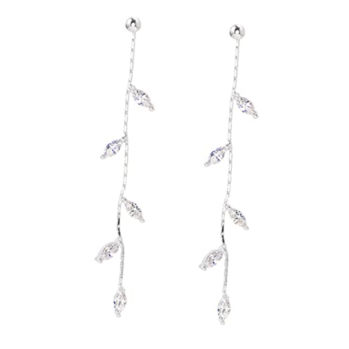 LRXIYODE 1Paar Lange Quaste Ohrhänger mit Strasssteinen Blattdesign Eleganter Schmuck für Frauen für Ostern Geburtstage und Hochzeiten Leicht und Angenehm zu Tragen von LRXIYODE