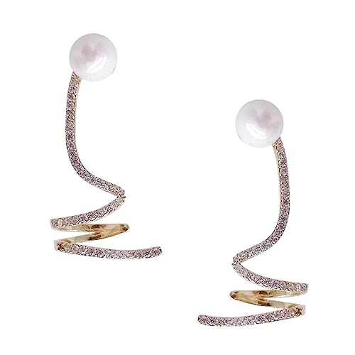 LRXIYODE 1Paar Manschettenohrringe mit Perlen Kreative Ohrstecker im Gedrehten Design Goldfarbe Ohrkletterer für Damen für Hochzeiten Besondere LRXIYODE 1Paar Manschettenohrringe mit Perlen Kreative Ohrstecker im Gedrehten Design Goldfarbe Ohrkletterer für Damen für Hochzeiten Besondere von LRXIYODE