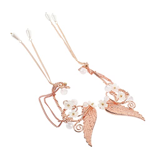 LRXIYODE 1Paar Ohrmanschetten für Damen Perlen Quaste Ohrhänger Handgefertigte Elfenohr Clips Leichtes Design für Cosplay Besondere Anlässe Modischer Modeschmuck für Frauen von LRXIYODE