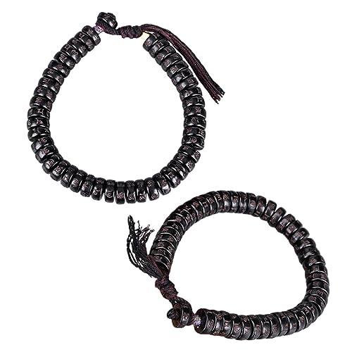 LRXIYODE 1stück Handgefertigte Kokosnussschalen-armband Aus Holz Mit Baumwollschnur Und Om Verstellbar Leicht Und Langlebig Für Frauen Und Männer Als Für Trauzeugen von LRXIYODE